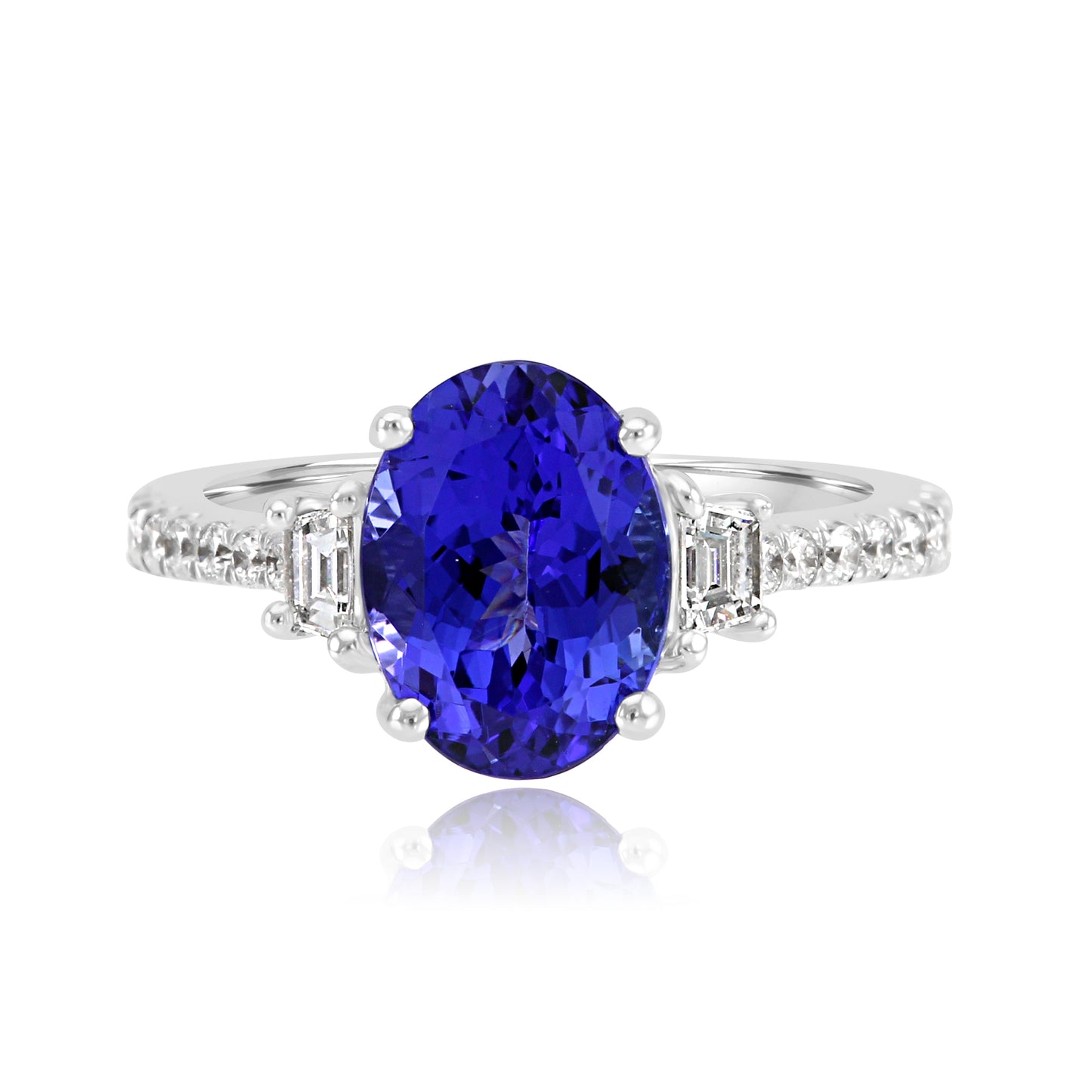 Oval Tanzanite Ring 18K White Gold