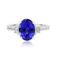 Oval Tanzanite Ring 18K White Gold