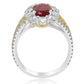 Gorgeous Gia Burma Ruby No Heat, Natural Diamond 18K White & Yellow Gold Ring