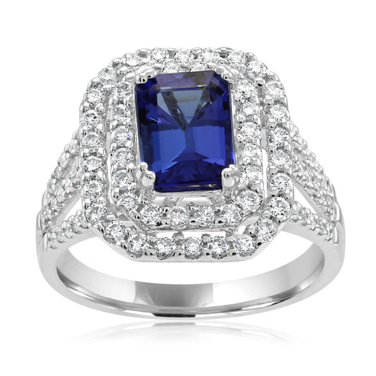 Dazzling Tanzanite Ring 18K White Gold