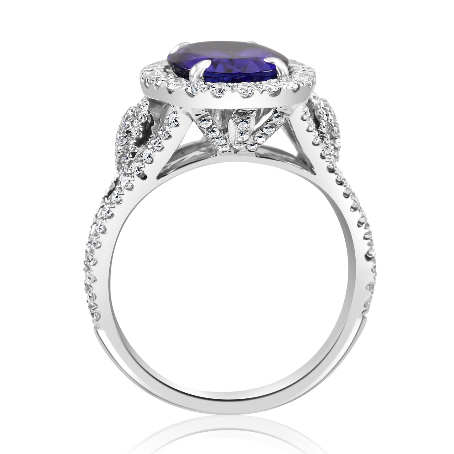 Captivating Tanzanite Oval Ring 18K White Gold