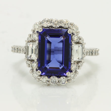 Elegant Tanzanite Ring 14K White Gold