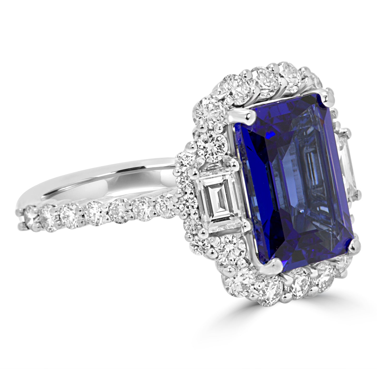 Elegant Tanzanite Ring 14K White Gold