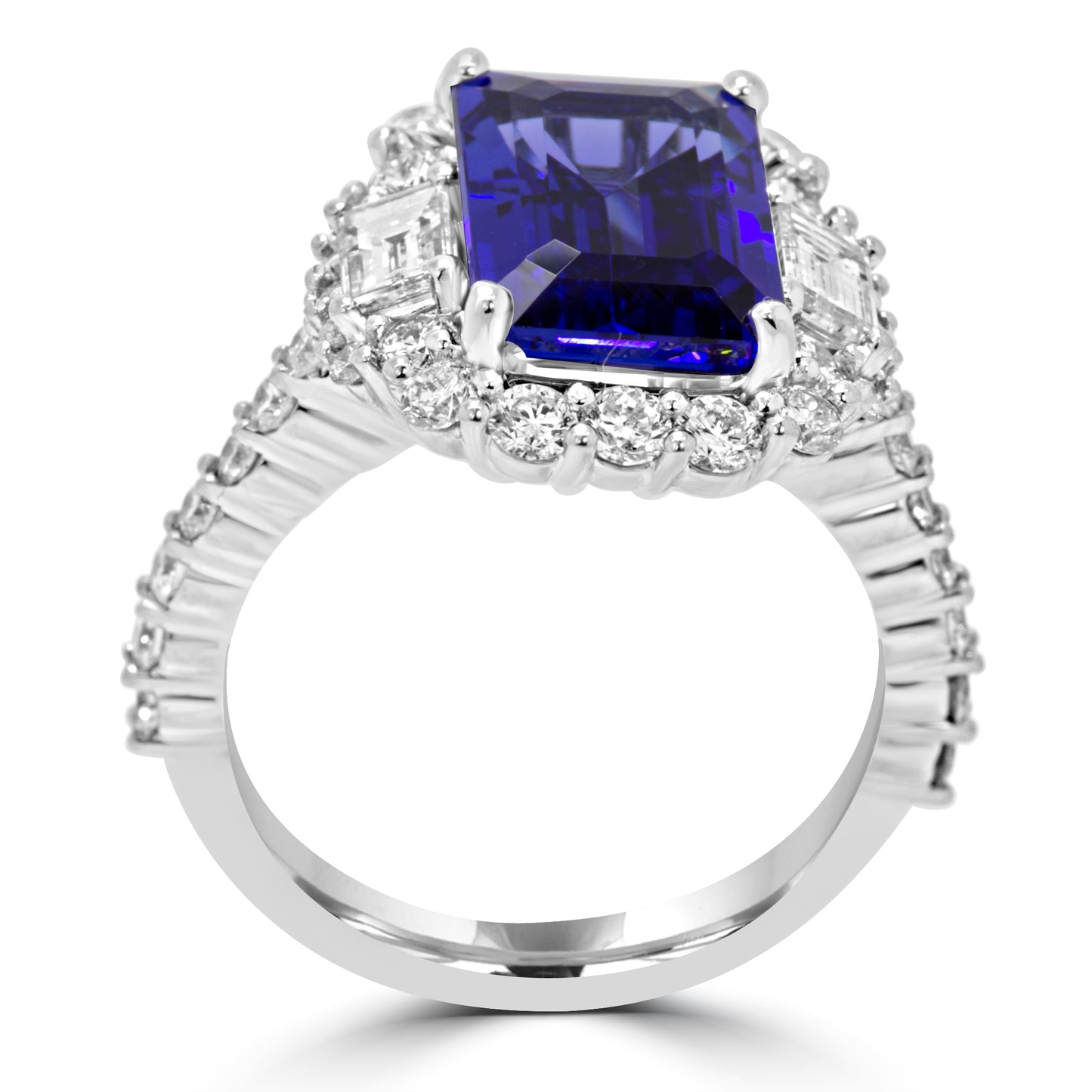 Elegant Tanzanite Ring 14K White Gold