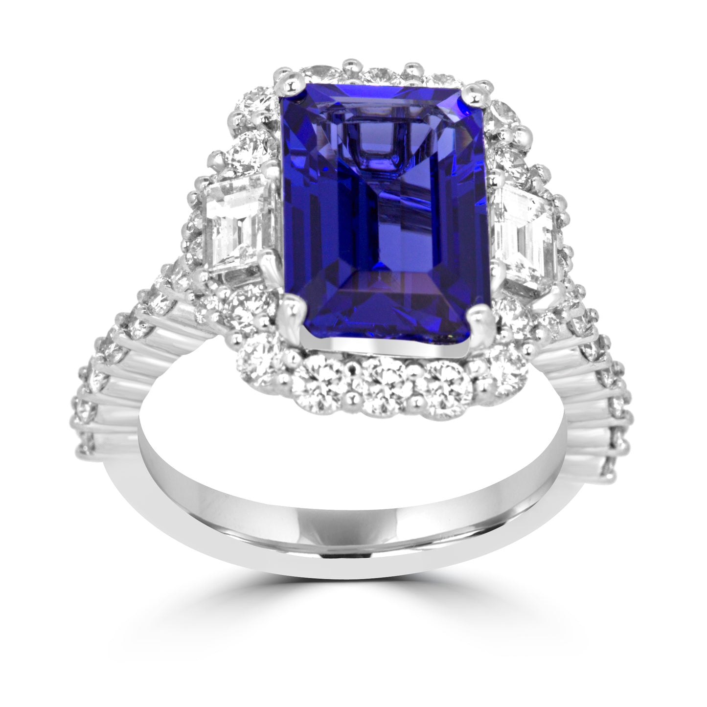 Elegant Tanzanite Ring 14K White Gold