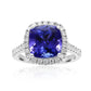 Radiant Tanzanite Ring 14K White Gold