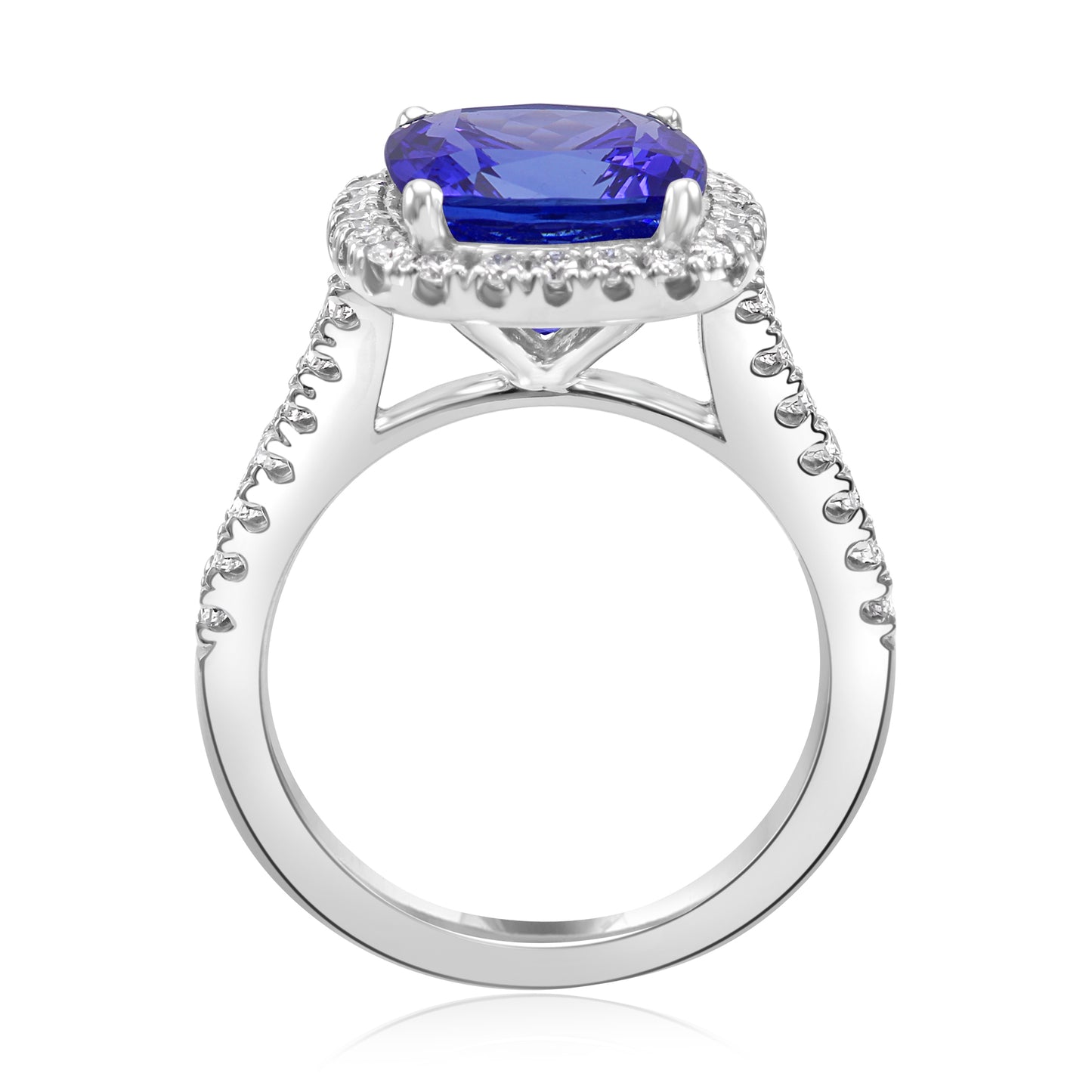 Radiant Tanzanite Ring 14K White Gold