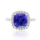 Radiant Tanzanite Ring 14K White Gold