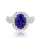 Stunning Tanzanite Oval Ring 18K White Gold