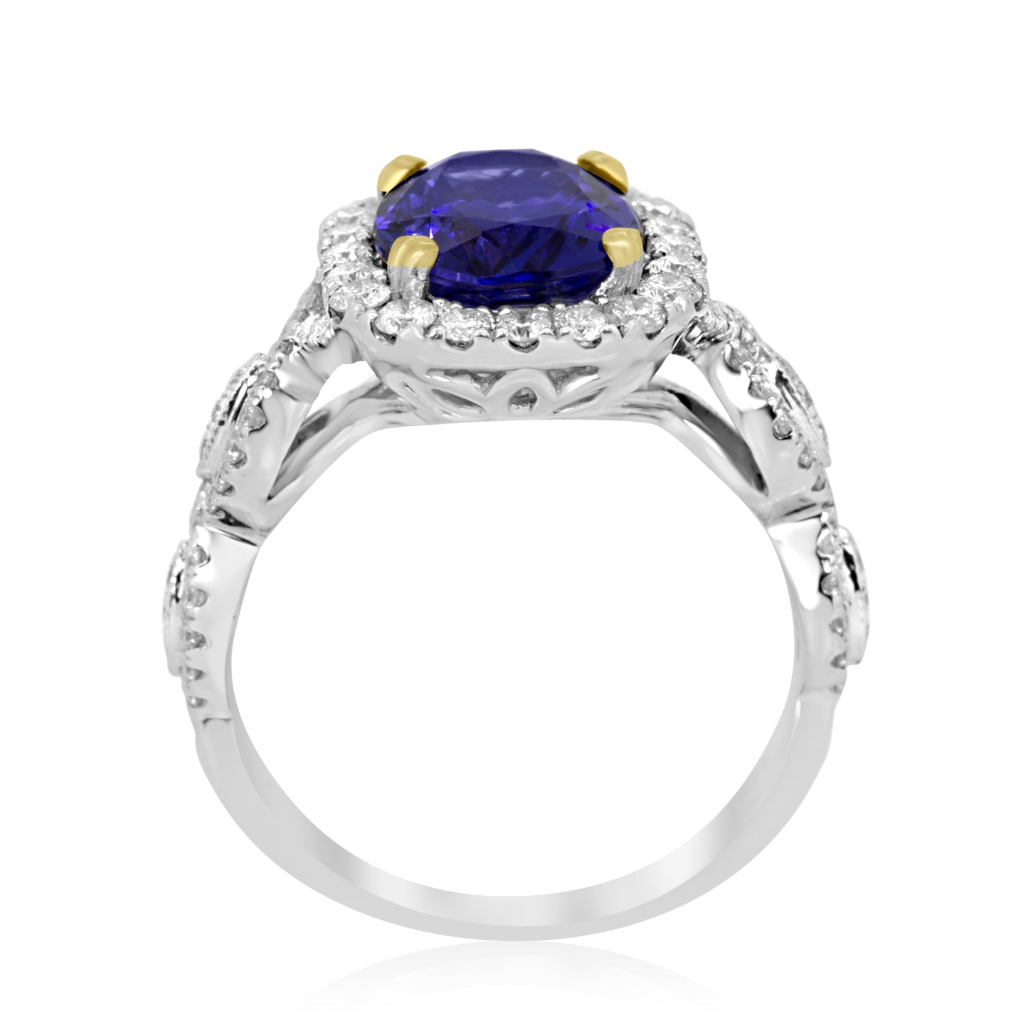 Stunning Tanzanite Oval Ring 18K White Gold