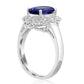 Tanzanite and Diamond Ring 14K White Gold & Natural White Diamond