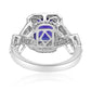 Tanzanite and Diamond Crossover Shank 18K White Gold Ring