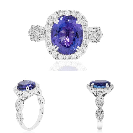 Divine Tanzanite Ring 14K White Gold