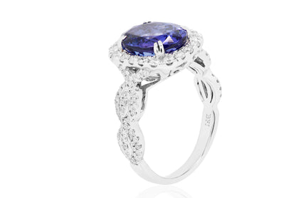 Divine Tanzanite Ring 14K White Gold