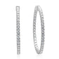 4.53 Carat Diamond Eternity Oval Hoop Earring 18K White Gold