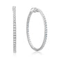 3.50 Carat Diamond Eternity Hoop Earring 18K White Gold