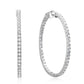 3.50 Carat Diamond Eternity Hoop Earring 18K White Gold