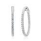 2.50 Carat Diamond Oval  Hoop Earring 18K White Gold