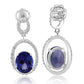 Dangling Tanzanite and Diamond Earrings 14K White Gold