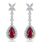 Dangling Ruby Earring 18K White Gold