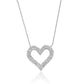 Love's Delight Heart Shaped Diamond Necklace 14K White Gold