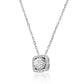 Square Diamond Necklace 0.57 CT 14K White Gold