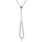 Long Vertical Diamond Necklace 0.35 Ct 14K White Gold