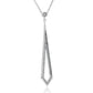 Long Vertical Diamond Necklace 0.35 Ct 14K White Gold