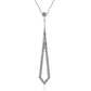 Long Vertical Diamond Necklace 0.35 Ct 14K White Gold