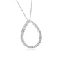 Tear Drop Necklace 14K White Gold & Natural White Diamond