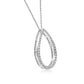 Tear Drop Necklace 14K White Gold & Natural White Diamond