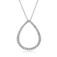 Tear Drop Necklace 14K White Gold & Natural White Diamond