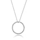 Circle Pendant Necklace 0.70 CT 14K White Gold