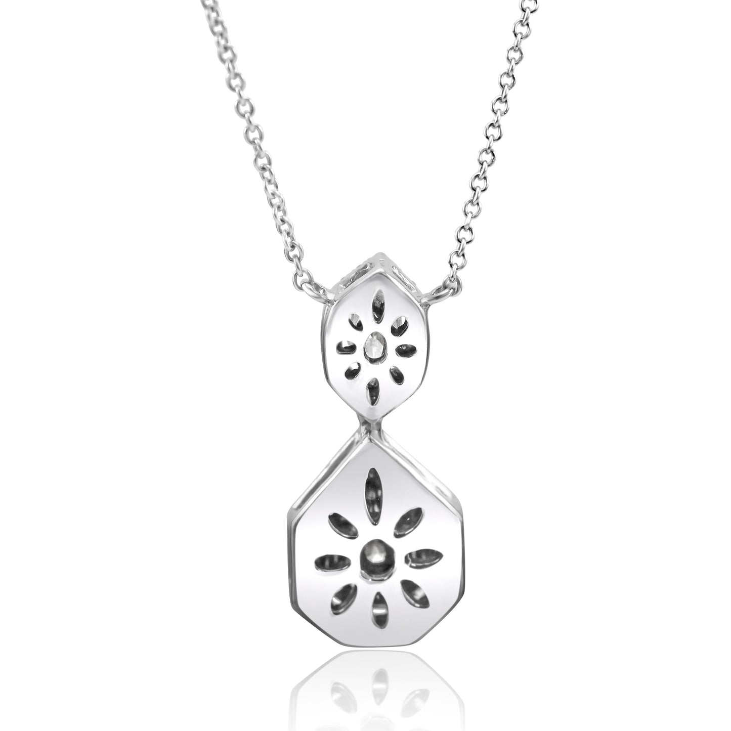 Pear Shaped Diamond Necklace 14K White Gold