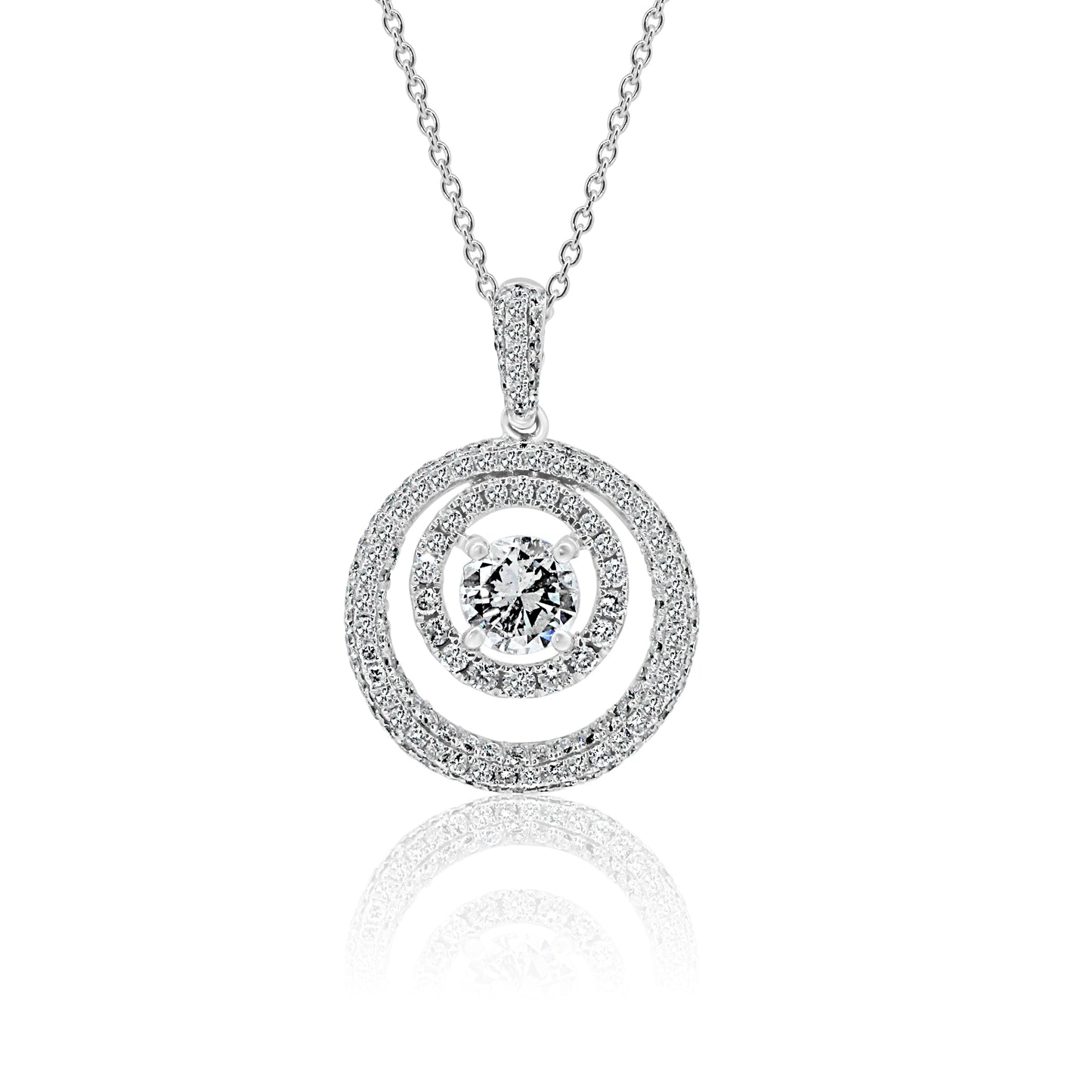 2.02 Carat Diamond 14K White Gold Pendant