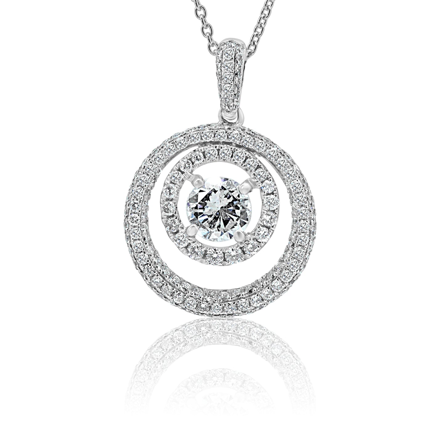 2.02 Carat Diamond 14K White Gold Pendant