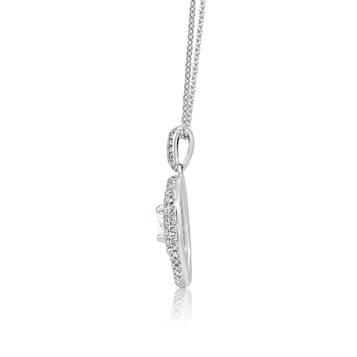 2.02 Carat Diamond 14K White Gold Pendant