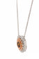 Center Brown Round Diamond Necklace 1.36 CT 14K White and Rose Gold