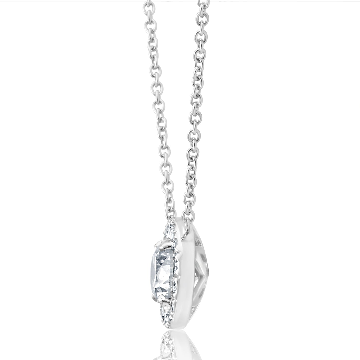 Stunning 14K White Gold Drop Pendant Chain Necklace