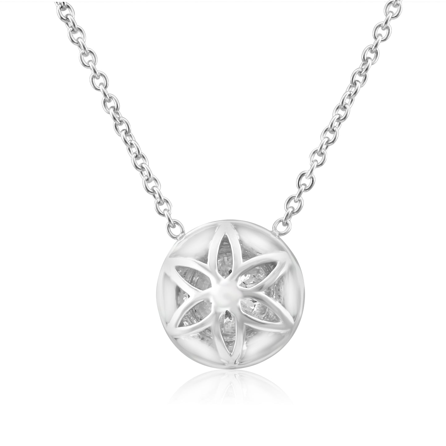 Stunning 14K White Gold Drop Pendant Chain Necklace