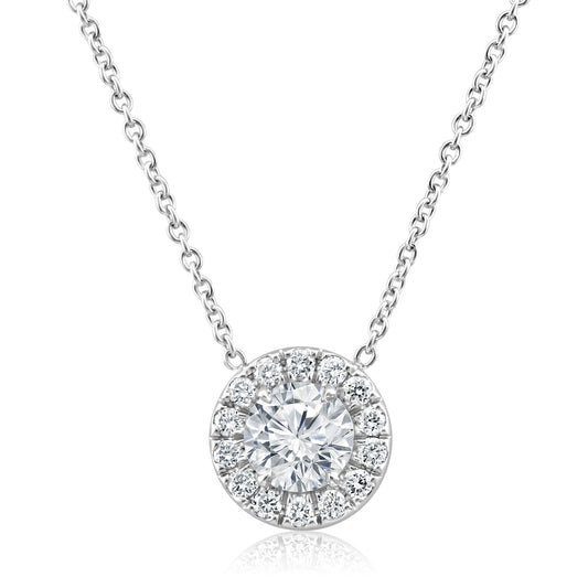 Stunning 14K White Gold Drop Pendant Chain Necklace