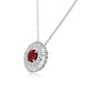 Ruby Diamond Necklace 14K White Gold