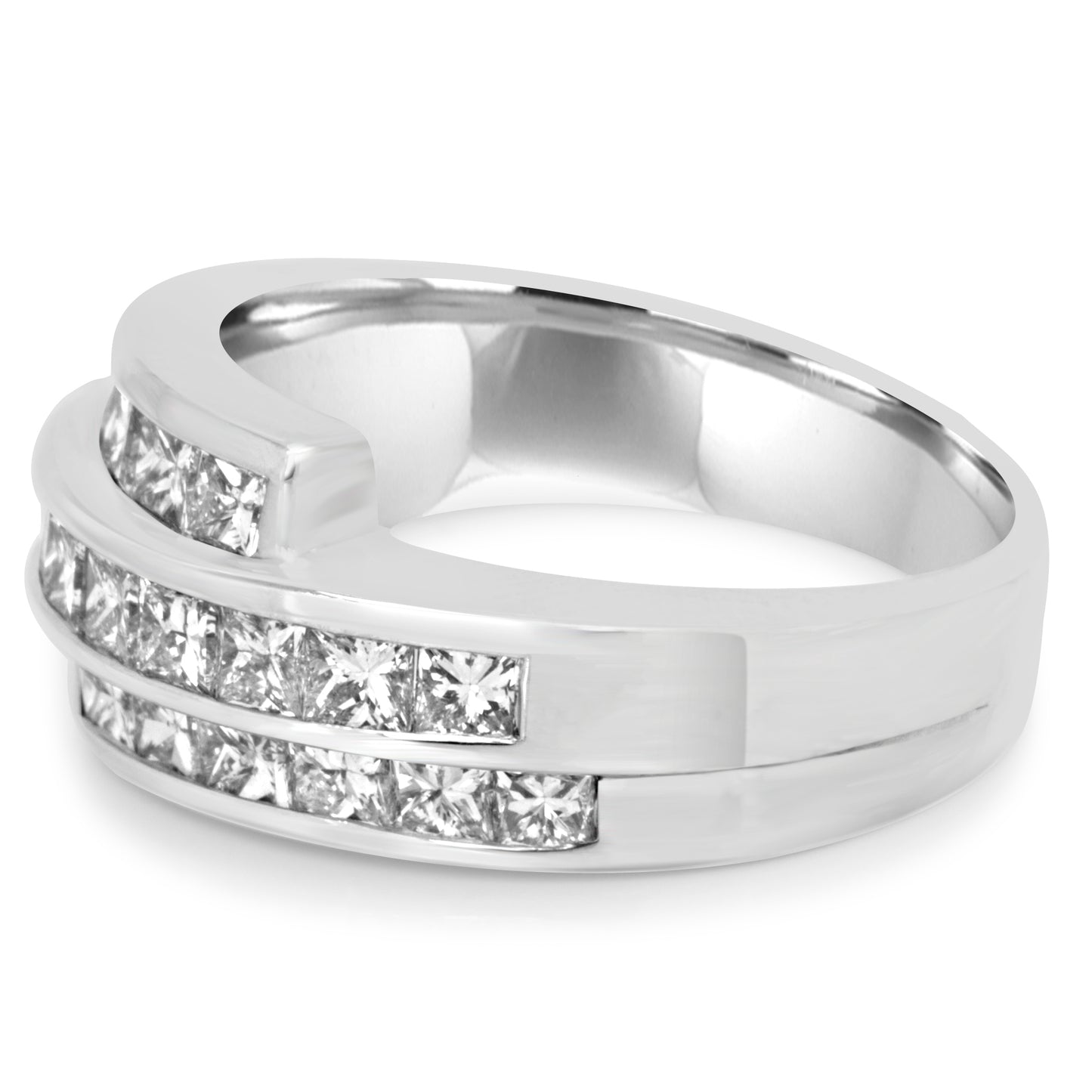 Princess Cut Fashion Band 1.30 Ct 14K White Gold