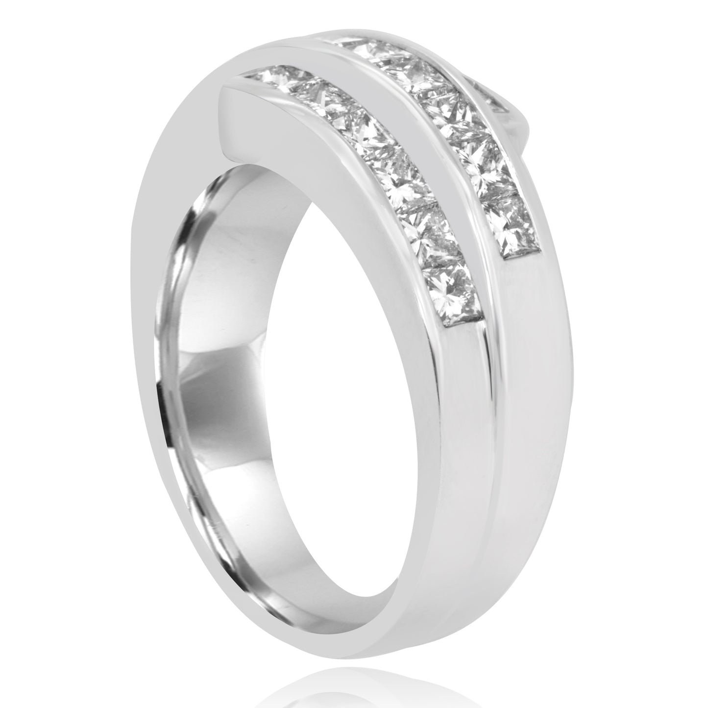 Princess Cut Fashion Band 1.30 Ct 14K White Gold