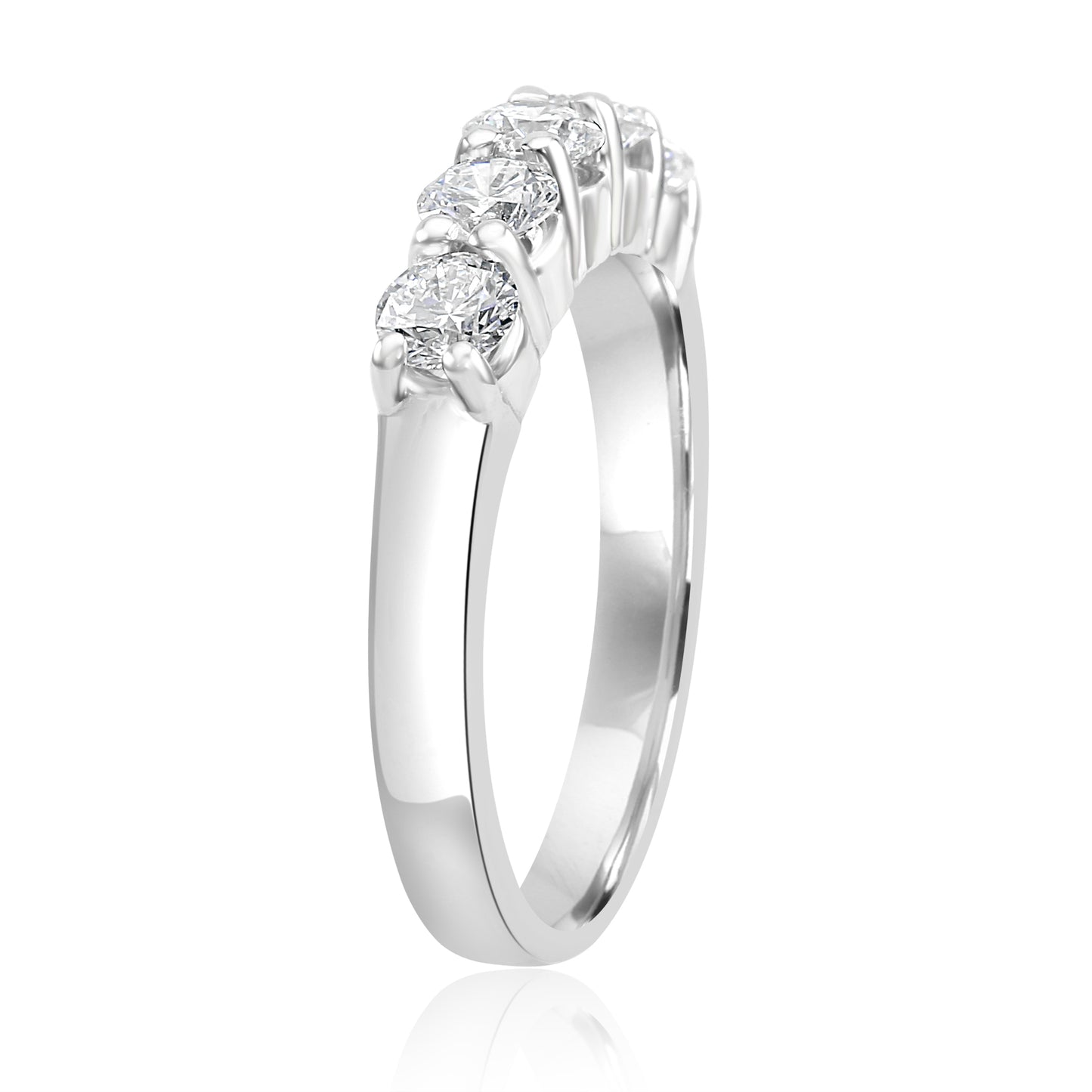 0.75 Carat Diamond 5 stone  Band 14K White Gold