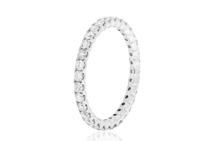 1 Carat Comfort Fit Diamond Brilliant Cut 14K White Gold Eternity Band