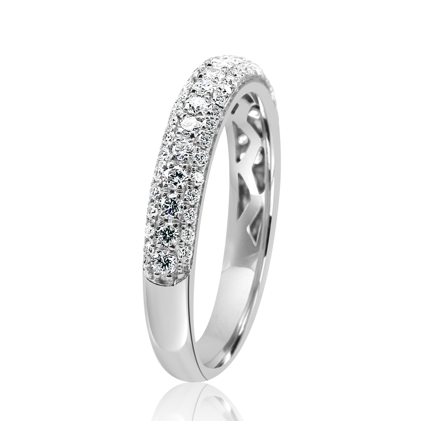 0.54 Carat Natural Diamond 14K White Gold Band