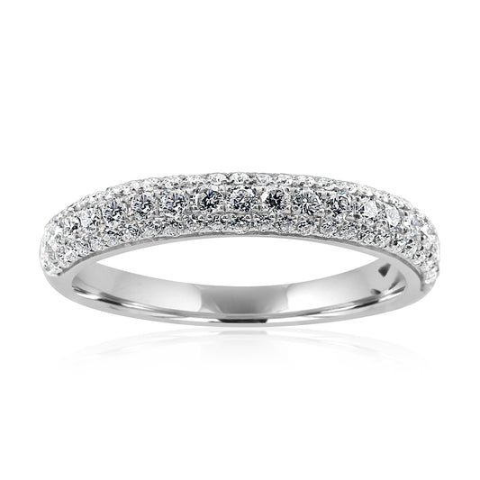 0.54 Carat Natural Diamond 14K White Gold Band