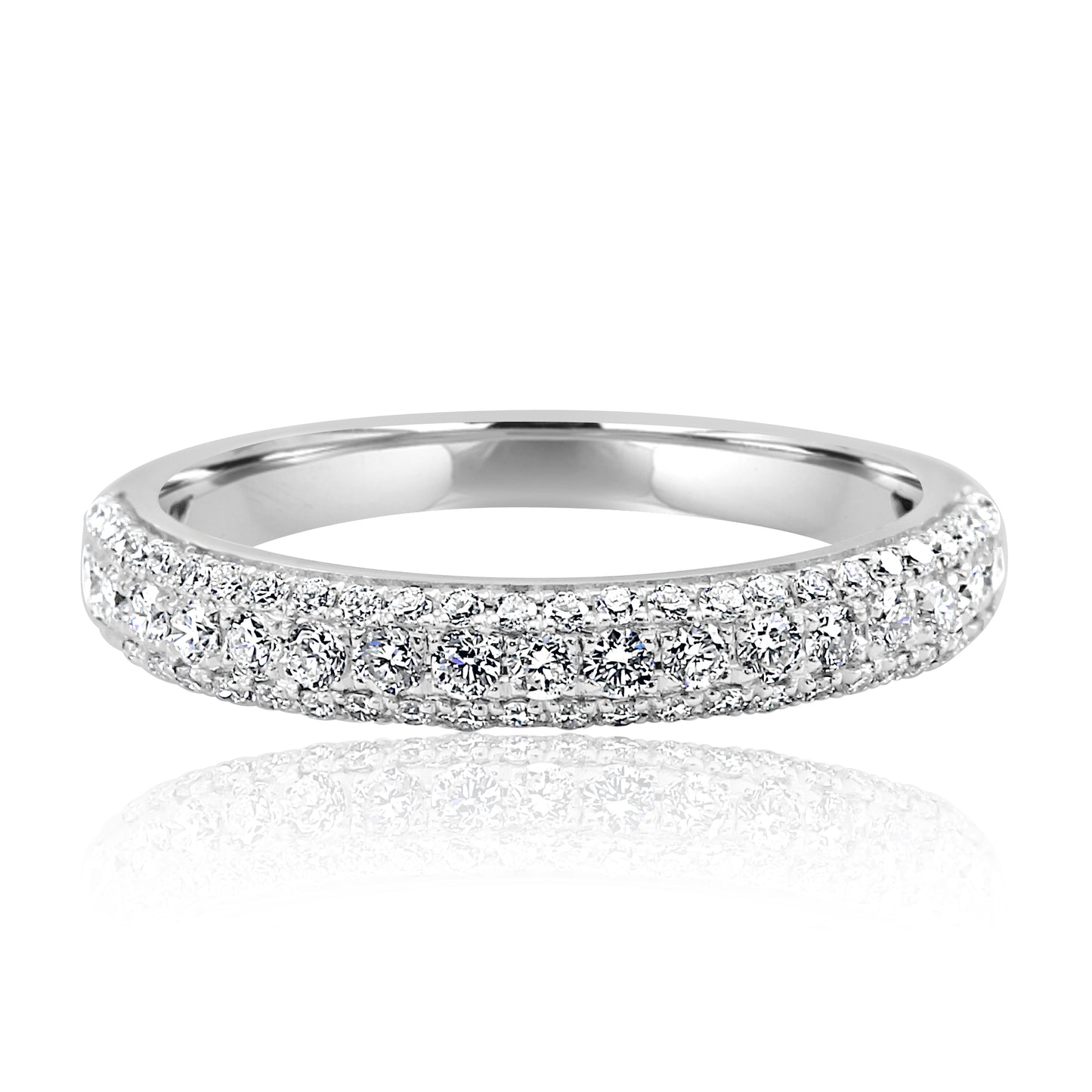 0.54 Carat Natural Diamond 14K White Gold Band