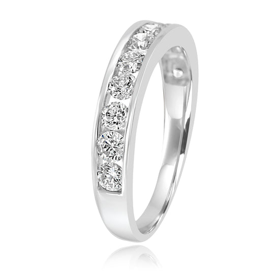 1.03 Carat Chanal Band 14K White Gold